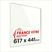 617 x 441 x 4 mm - Vetro per stufa a legna - vetro camino di ricambio - vetro per caminetto resistente al fuoco - France Vitre
