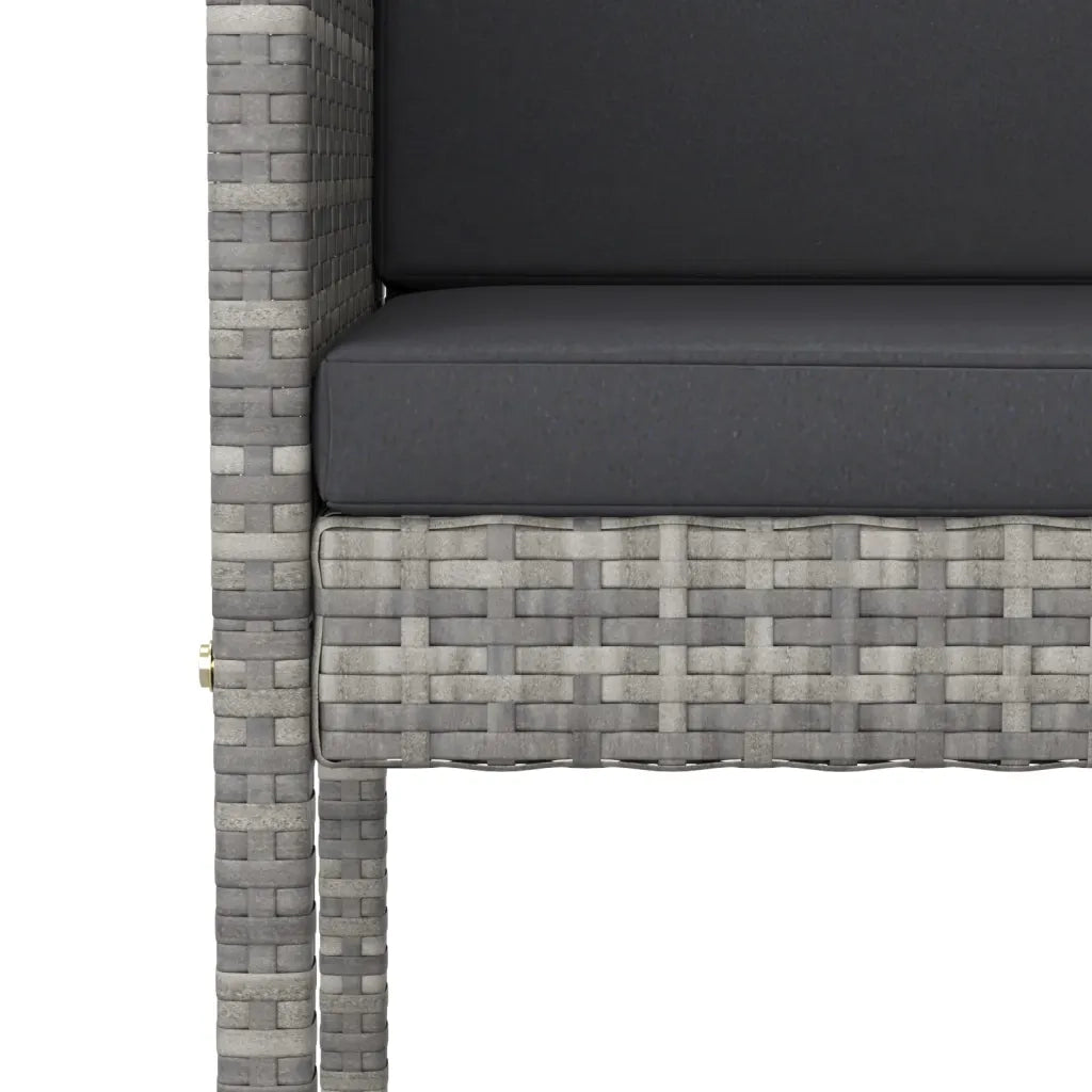 Sgabelli da Bar 4 pz con Cuscini Grigi in Polyrattan 316661