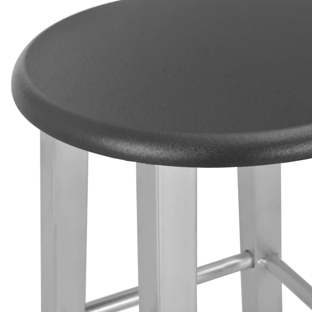 Set da Bar 3 pz in Legno e Acciaio Nero 284396