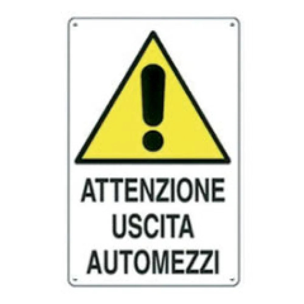 Cartello attenzione uscita autom ezzi 50x70