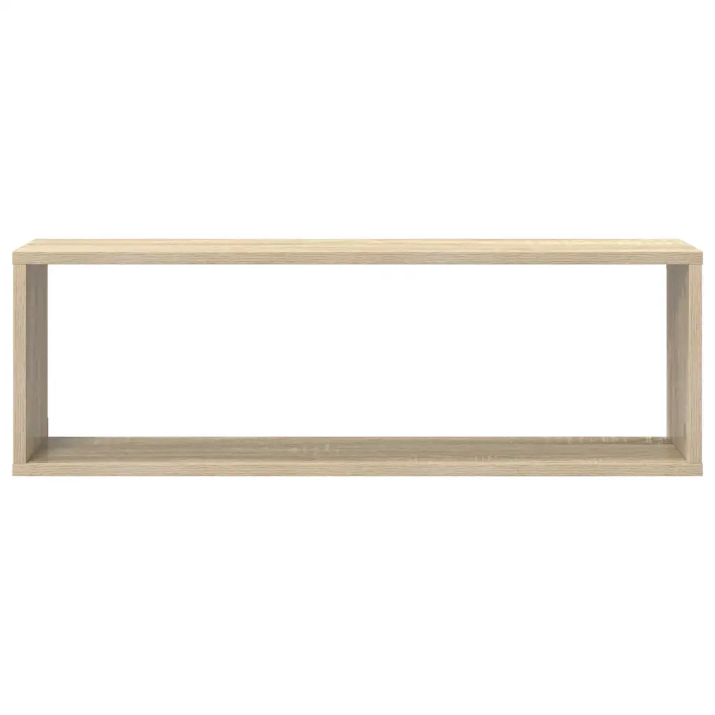 2 pz Mensole Parete | Mensola sospesa Cubo Rovere Sonoma 80x15x26,5cm Multistrato