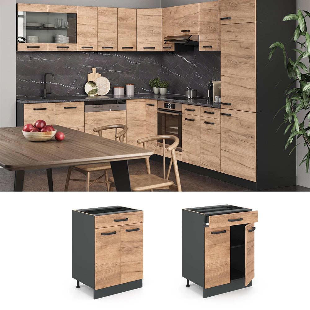 Vicco Base da cucina Quercia dorata 60 cm , PL Antracite