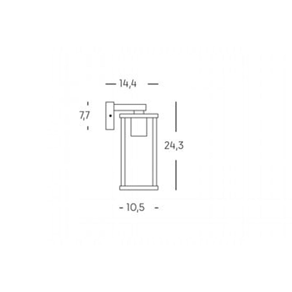 Applique Da Esterno Contemporanea Aurea Alluminio E Vetro Bianco 1 Luce E27
