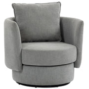 Poltrona girevole 360¡ã in tessuto ¨C Xylo ¨C lino grigio chiaro con cuscino