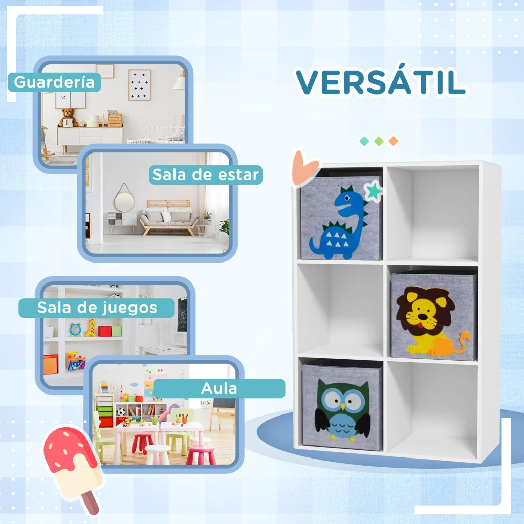Libreria per Bambini ¨C Minimal ¨C 62x30x92 cm Bianco Grigio