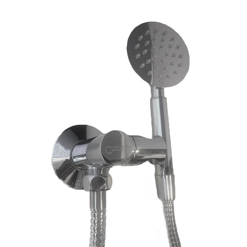 Kit per doccia completo con soffione doccia, doccetta e supporto a presa acqua