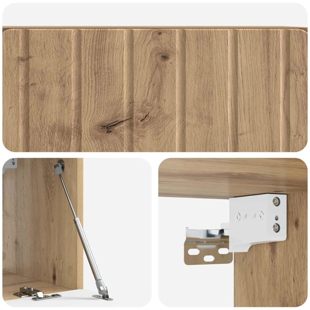 Mobile Porta TV da Muro-Credenza per TV sospesa Rovere Artigianale 78,5 x 31 x 30 cm 354767