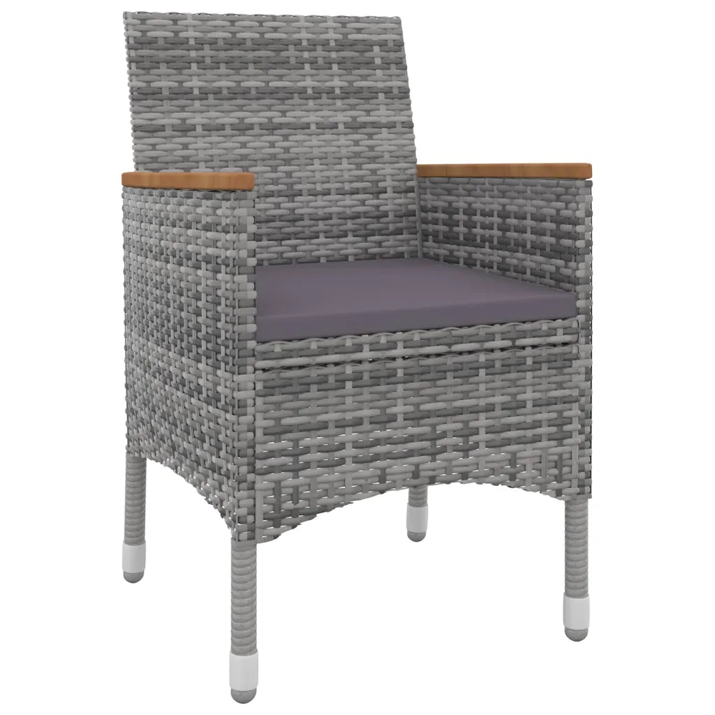 Set da Pranzo da Giardino con Cuscini 7 pz Polyrattan e Vetro 3099791
