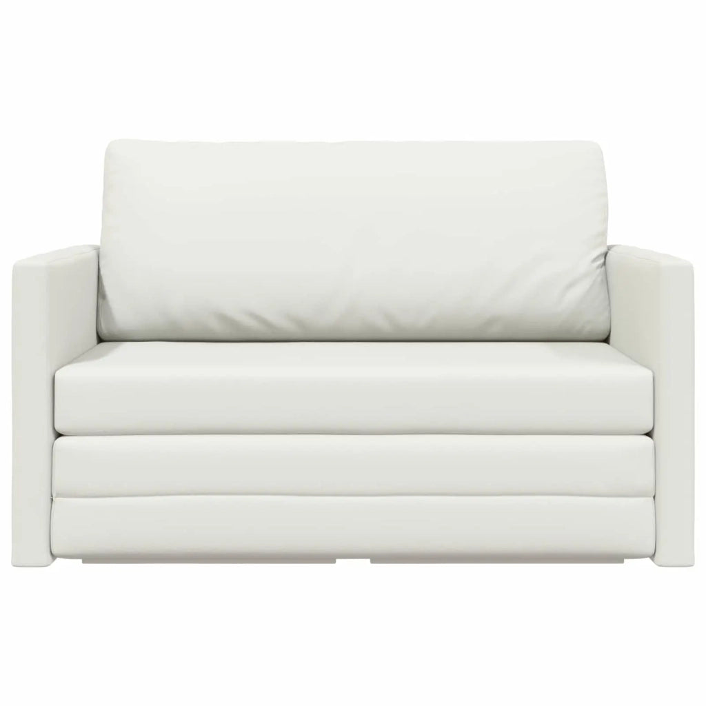 Divano letto | Sof¨¤ letto | Letto singolo Bianco 124 x 71 x 78 cm Pelle Artificiale