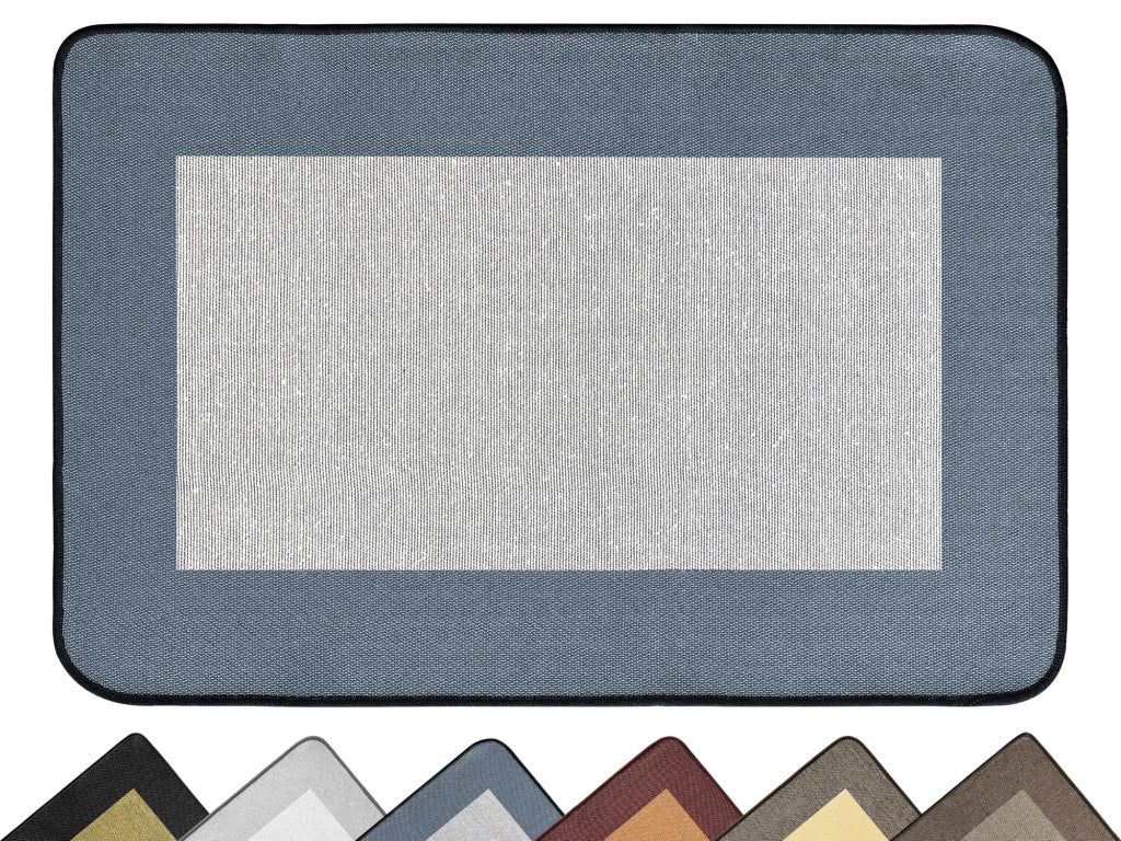 Tappeto Cucina Antiscivolo Assorbente Bordato Made in Italy Morbido Passatoia Multiuso Con Bordi Antisfilacciamento Corridoio Soggiorno Lavabile in Lavatrice Blu - 60x320 cm