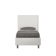 Letto Singolo 100x210 cm con Rete e Contenitore Focus Bianco