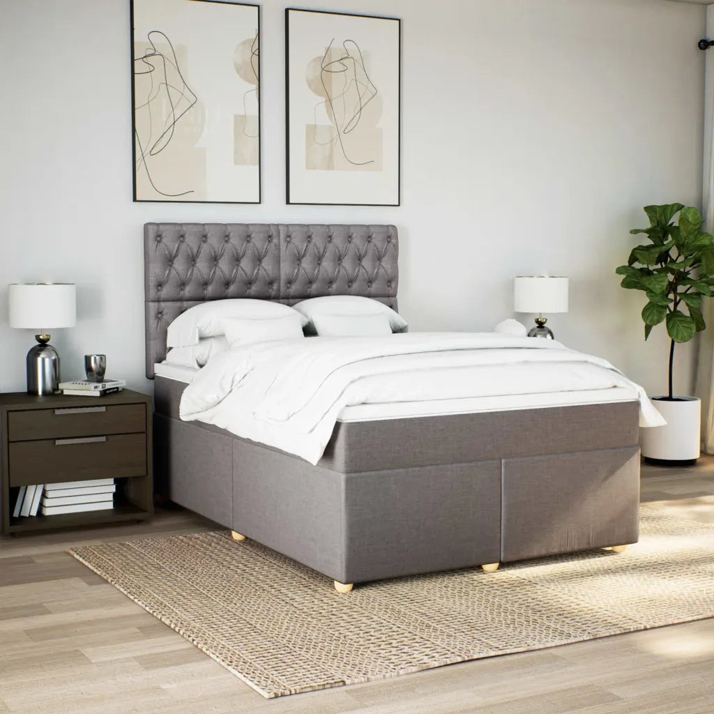 Giroletto a Molle con Materasso Tortora 140x190 cm in Tessuto 3293586
