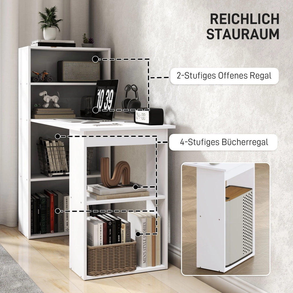 Scrivania con 2 scaffali e 5 ripiani ¨C zephmum ¨C 120x55x120 bianco
