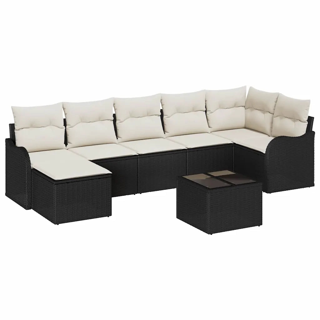 Set Divano da Giardino Nero polyrattan 3345797