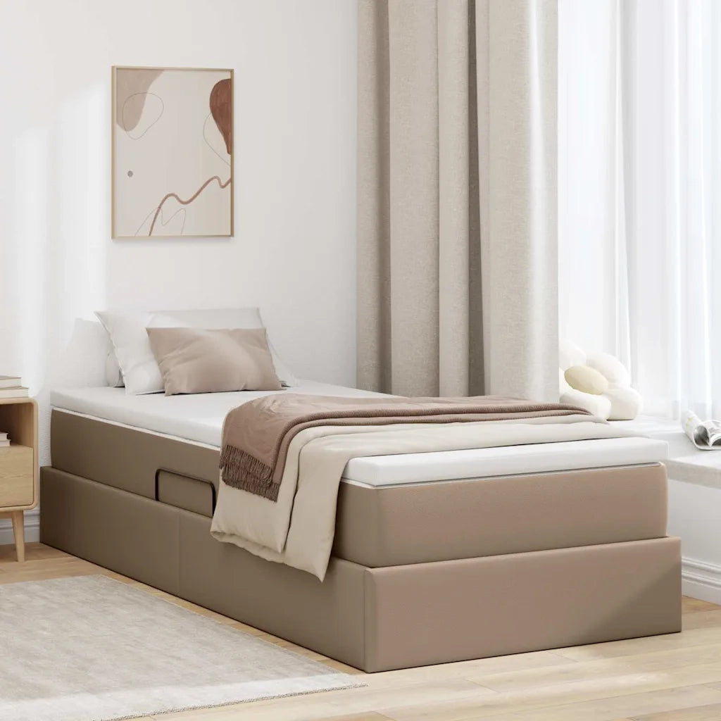 Letto con contenitore e materasso Cappuccino 90 x 200 cm