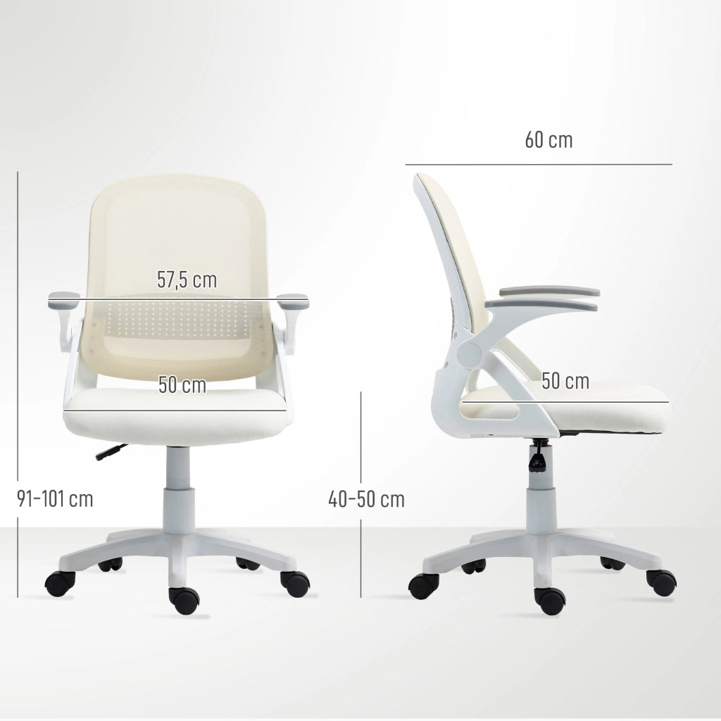 Sedia da ufficio ergonomica ¨C Minimal ¨C bianco, rete, braccioli regolabili, altezza regolabile