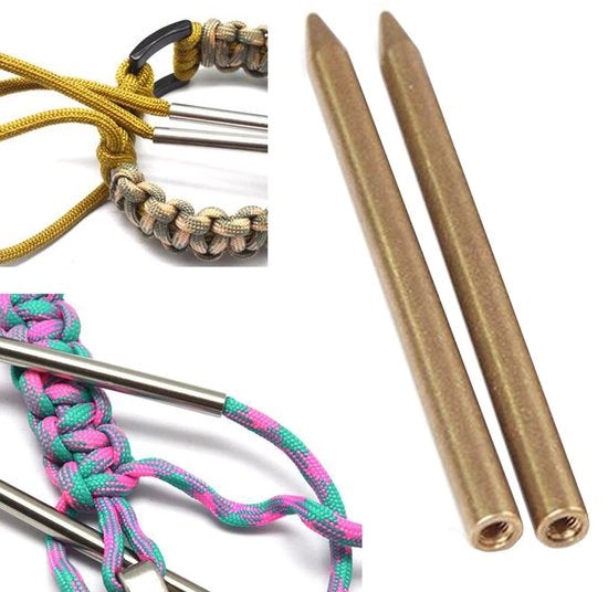 Set di due ago da paracord in metallo - Fili da paracord - Fili da paracord per ago - Bracciali DIY - Collari per cani - Materiale resistente - Ago da paracord