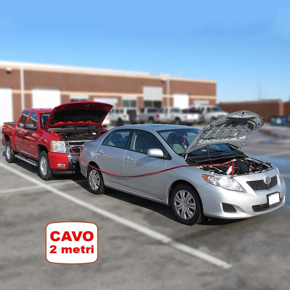 Trade Shop - Cavi Collegamento Batteria 500 Amp Jumper Avviamento Auto Camper Camion Moto -