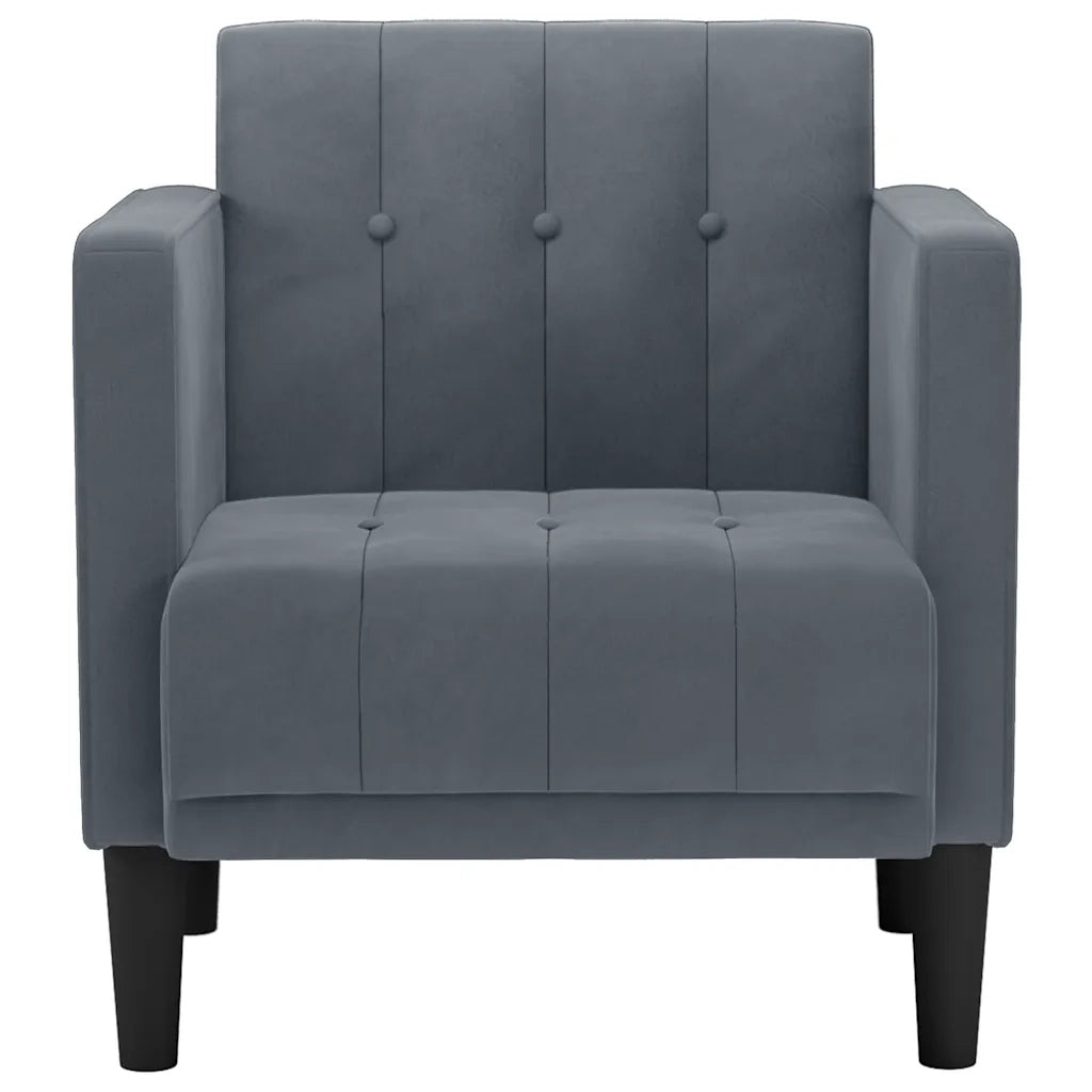 Divano Sedia con Braccioli Grigio Scuro 53 cm in Velluto 4100554