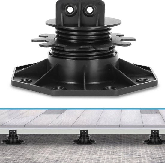 Verstelabili supporti per pavimento - 30-60 mm - Porta vasi - Idonei per supporto pavimentale - Regolabili in altezza - Idonei per WPC, pietra, griglia