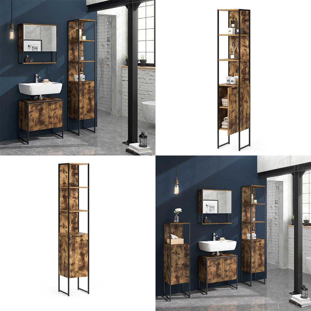 Vicco Mobile bagno alto Legno antico 33 x 185 cm