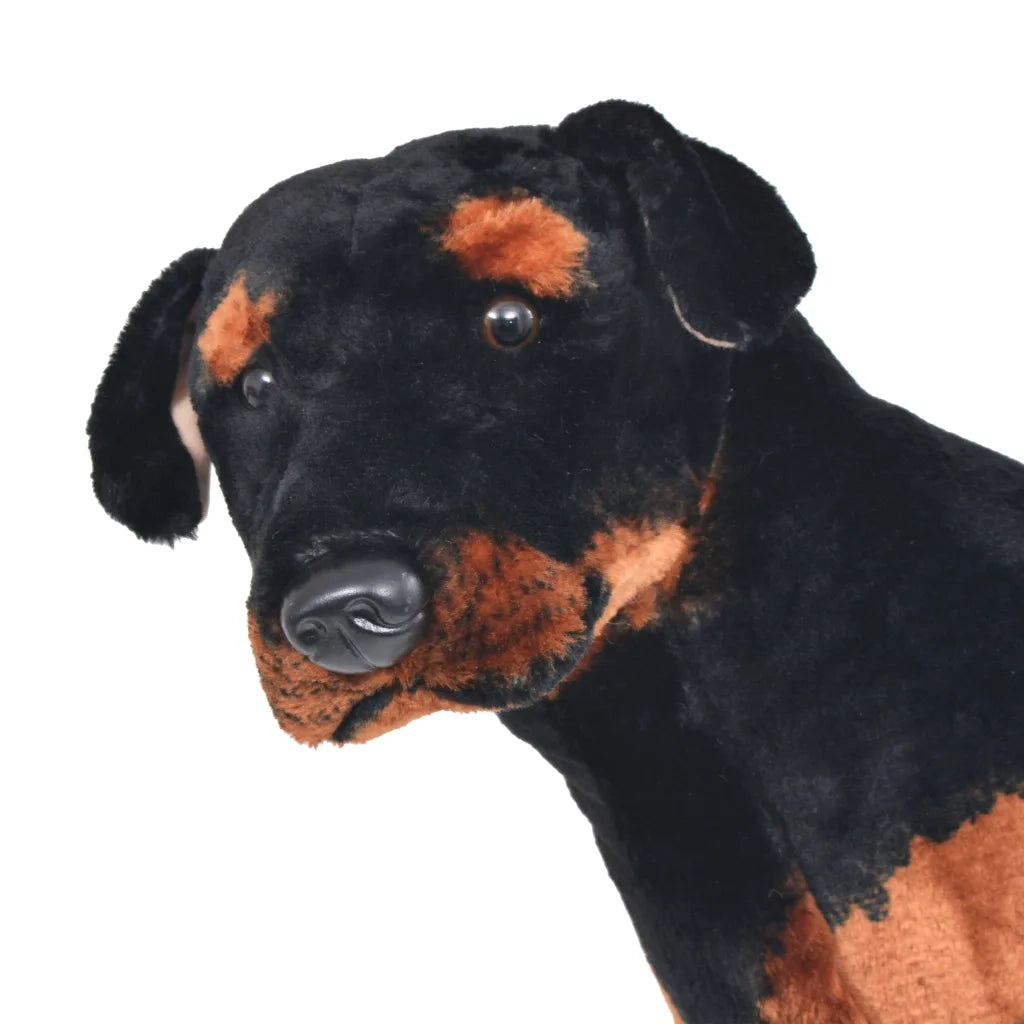 Cane Rottweiler in Peluche in Piedi Nero e Marrone XXL 91330