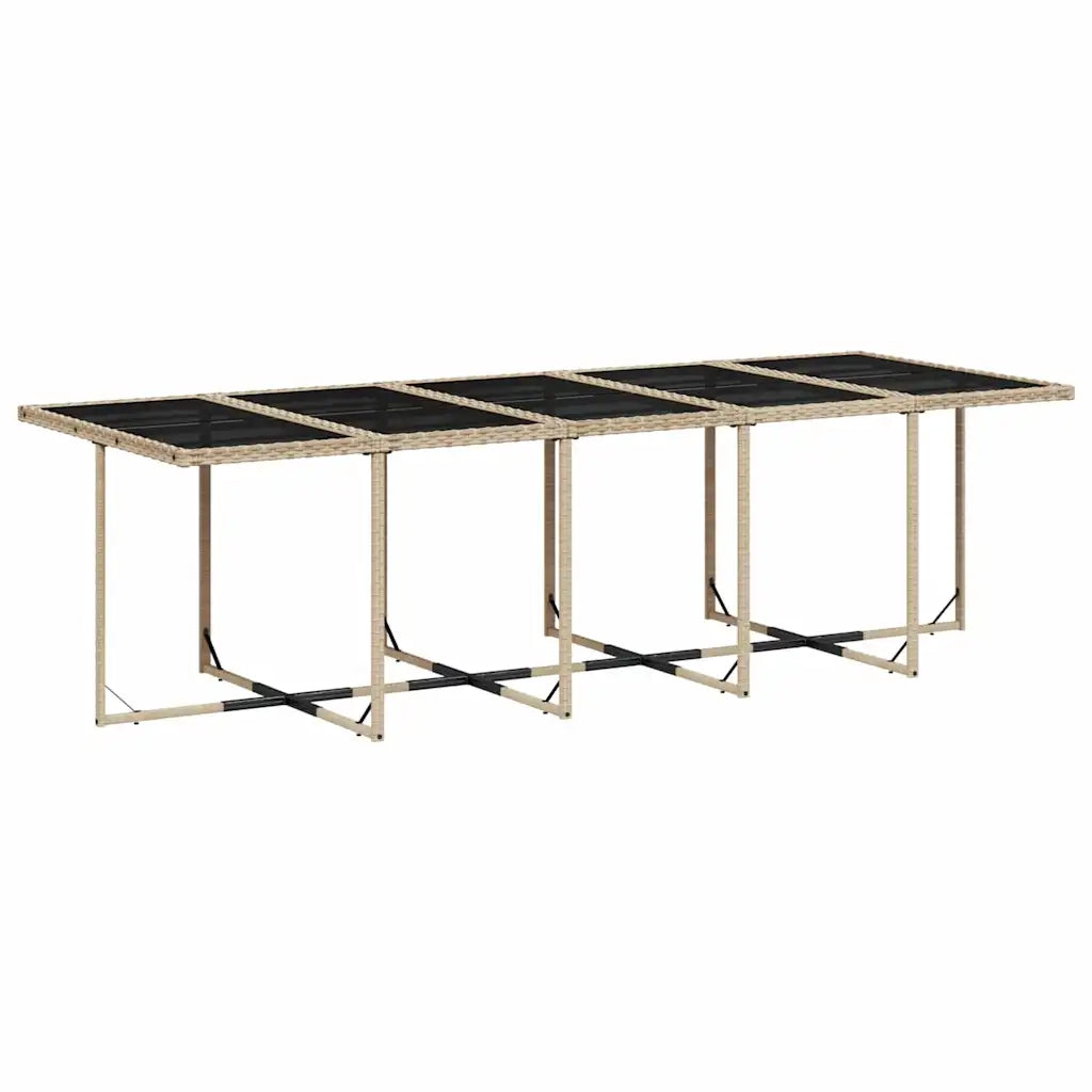Set da Pranzo da Giardino 11 pz con Cuscini Beige in Polyrattan 3211654