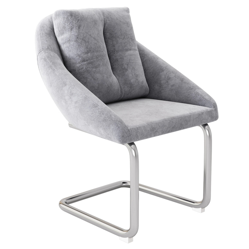 Sedia da Pranzo Girevole Imbottita in Velluto, Set 4 Pezzi con Cuscino ¨C MINIMAL ¨C Grigio