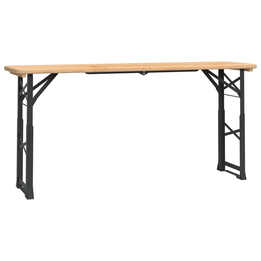 Tavolino da Giardino | Tavolo Pieghevole Birreria 170x50x75/105cm Legno Massello Abete
