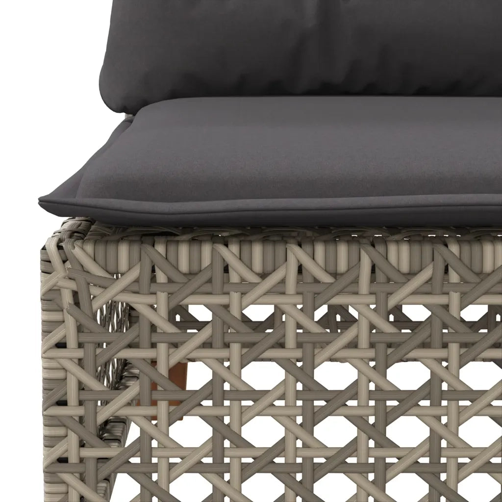 Set Divani da Giardino 7 pz con Cuscini Grigio in Polyrattan 3261939