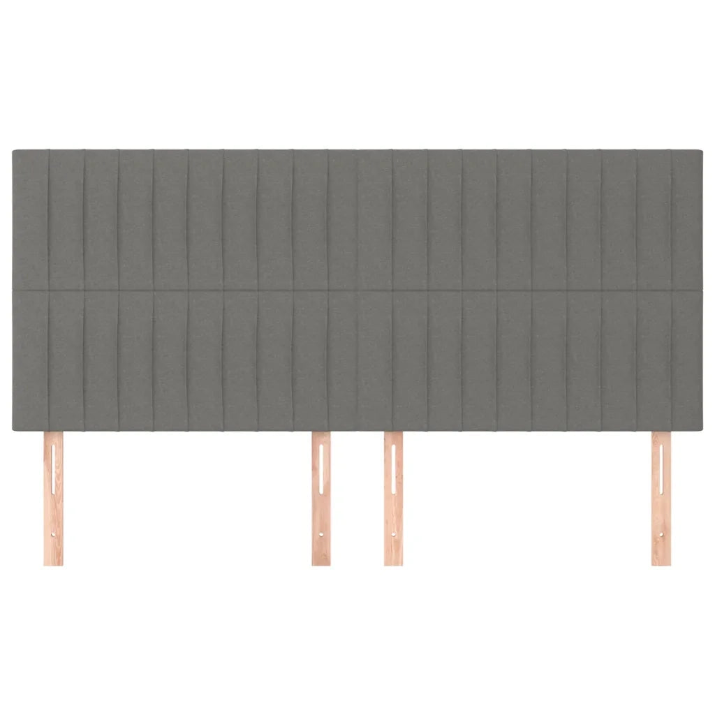 Testiera | Testata Grigio Scuro 200x5x118/128 cm Tessuto