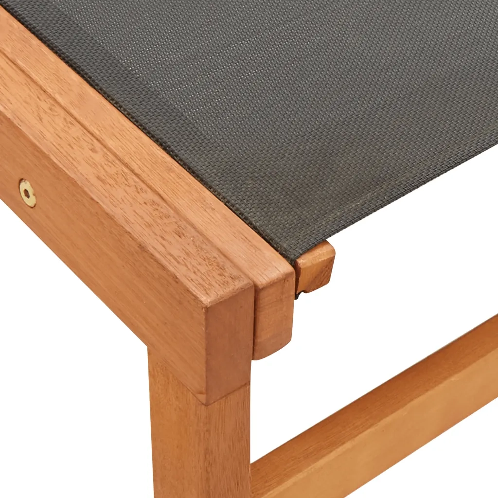 Sedia da Giardino con Pouf in Massello di Eucalipto e Textilene 48700