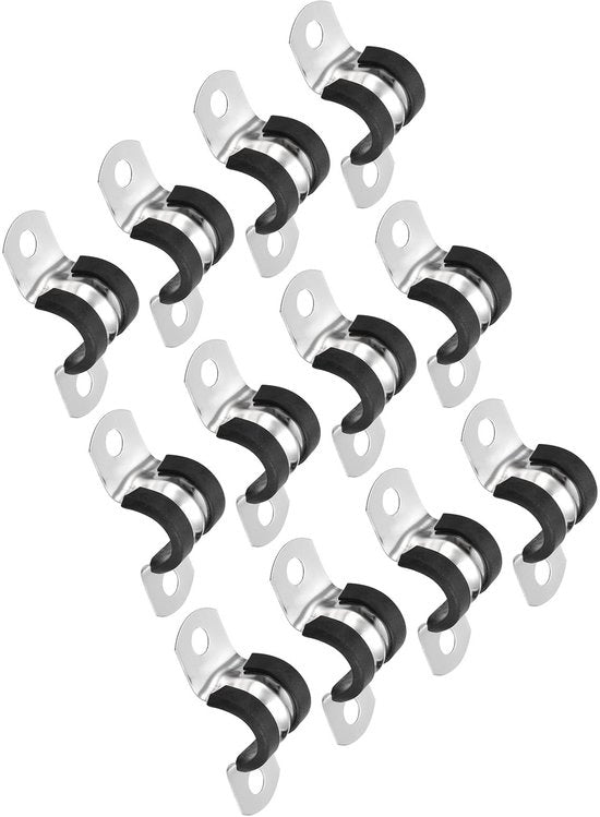 Klem per cavo in acciaio inossidabile - 14 mm - forma U - 12 pezzi