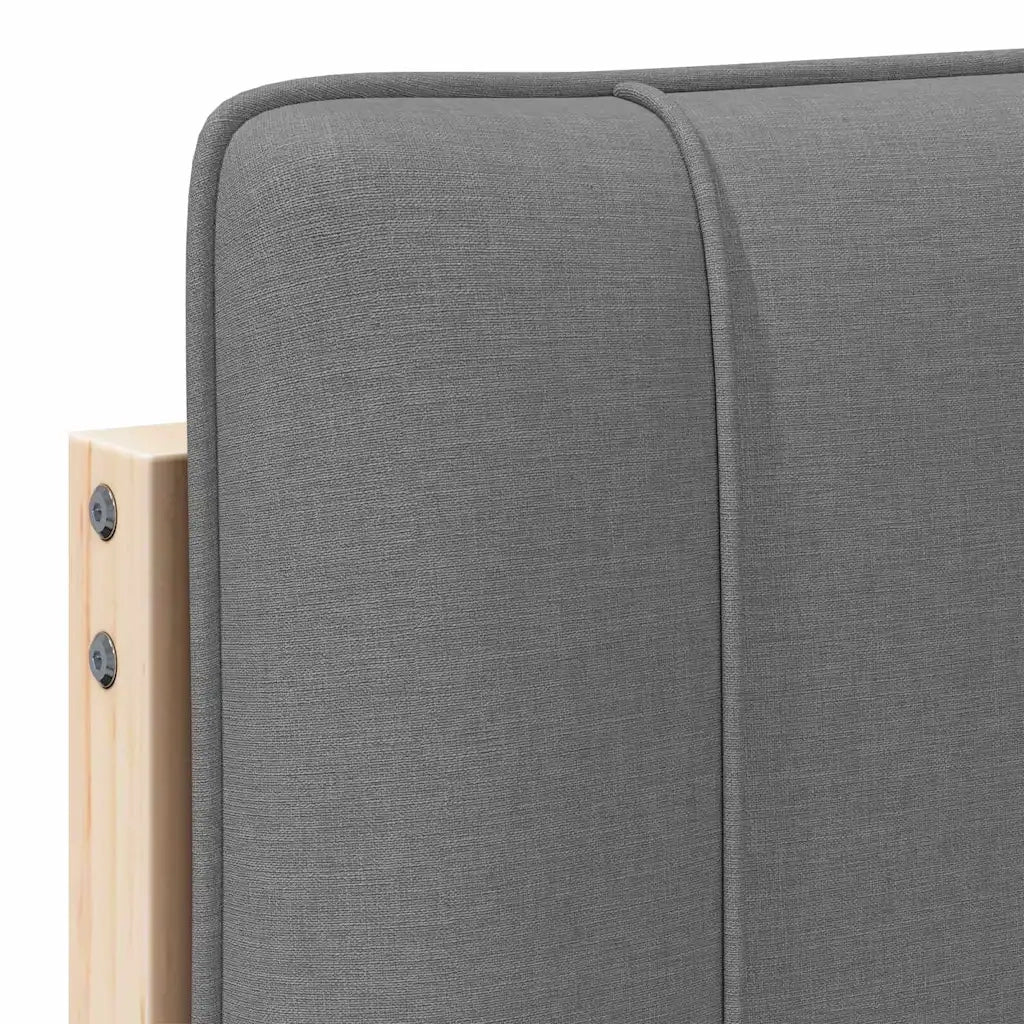 Testiera | Testata imbottita Marrone e Grigio Chiaro 75 cm Pino massello