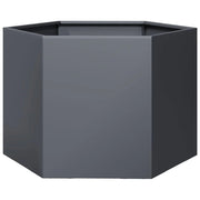 Fioriera/aiuola esagonale per piante fiori terrazza giardino 69 x 60 x 45 cm acciaio antracite 02_0038648