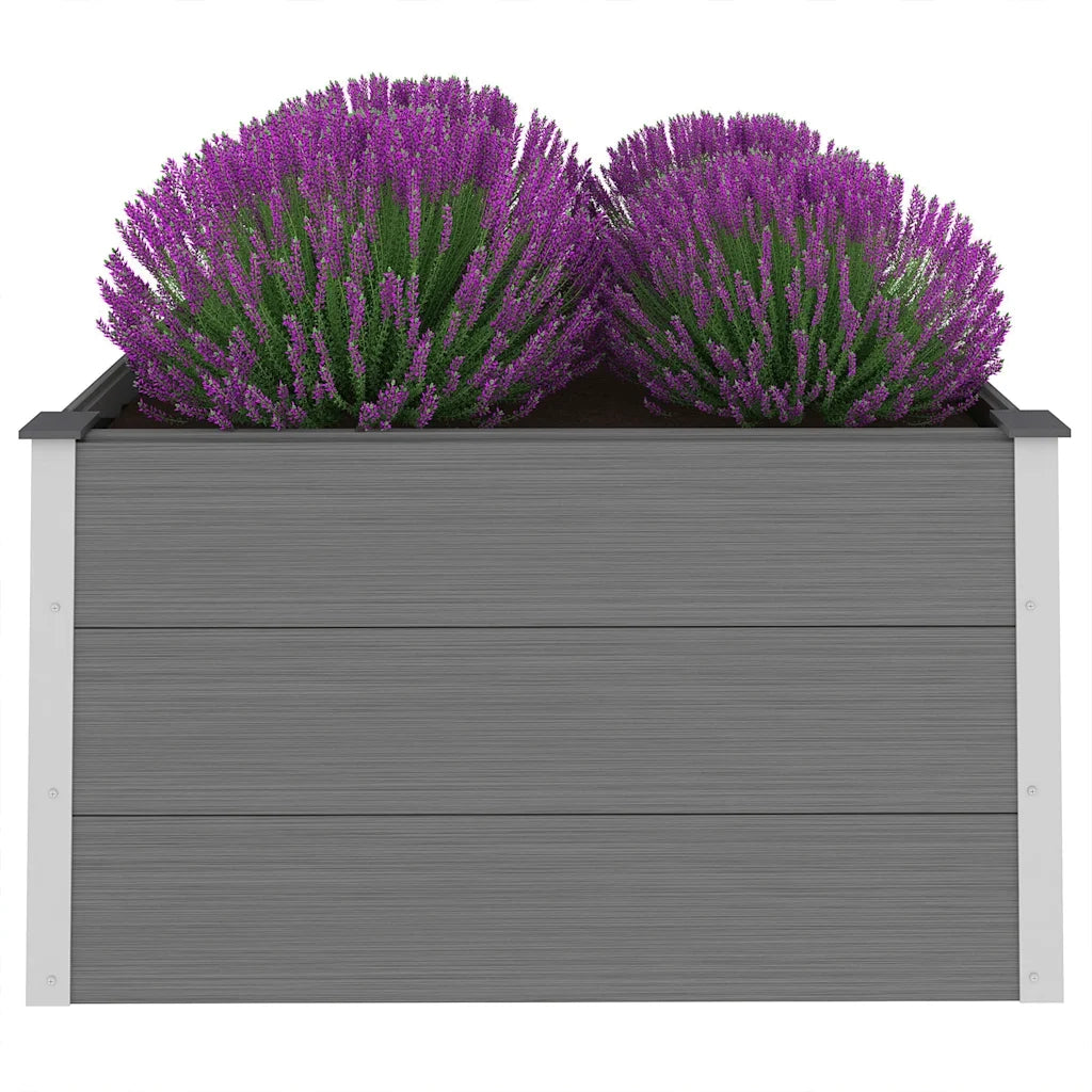 Letto Rialzato da Giardino in WPC 100x100x54 cm Grigio