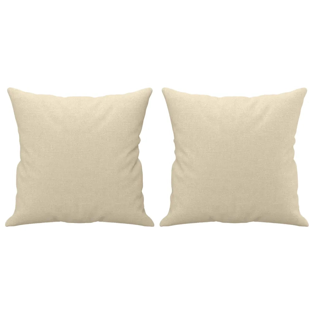 Set Divani 3 pz con Cuscini Crema in Tessuto