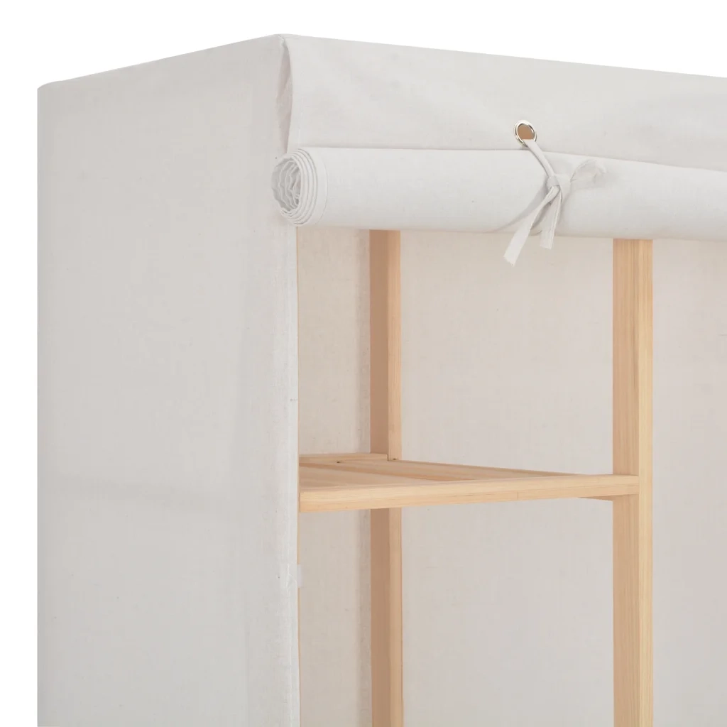 Armadio Bianco 135x40x170 cm in Tessuto 248196