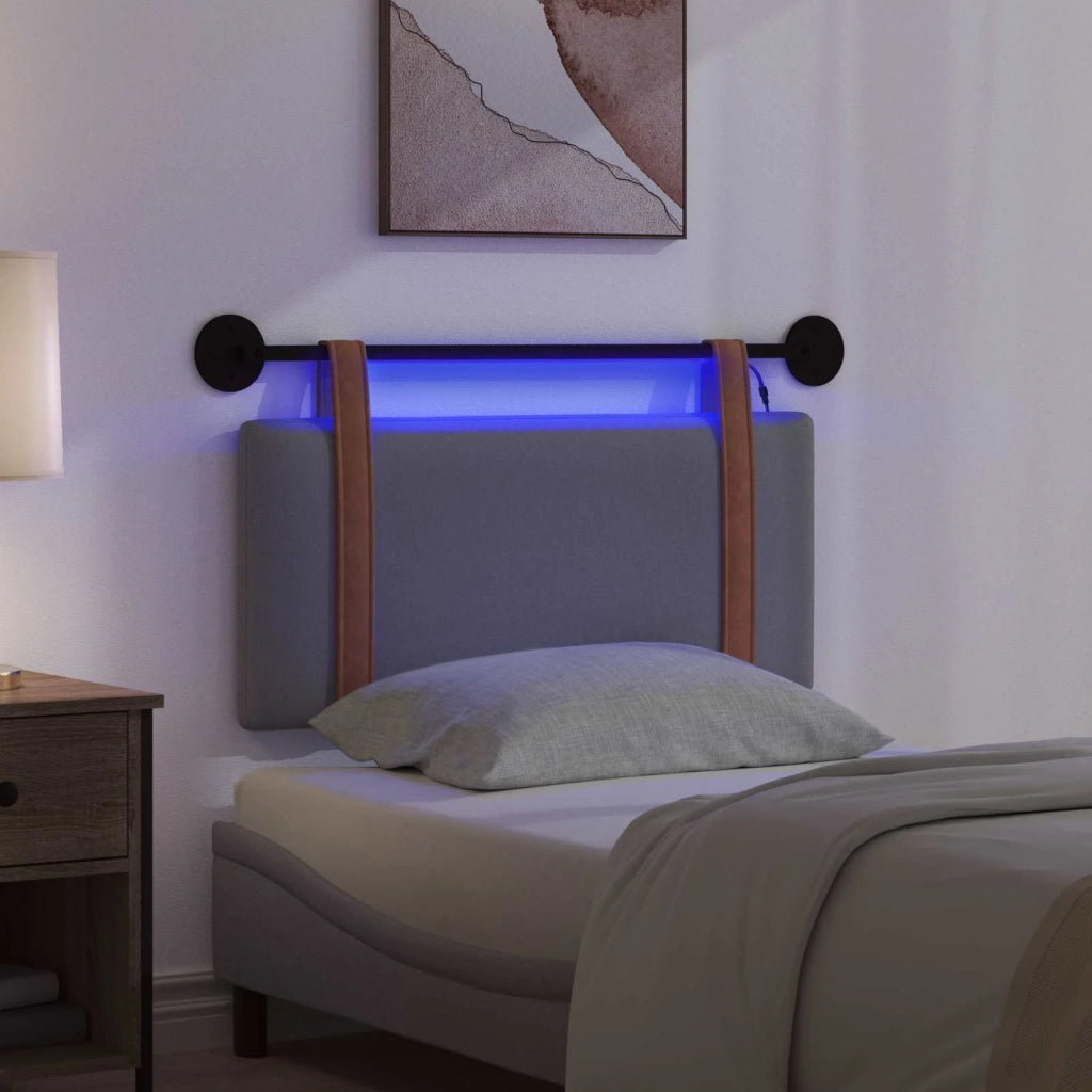 Testiera sospesa Con luce LED Grigio Scuro PU Antico 3423865