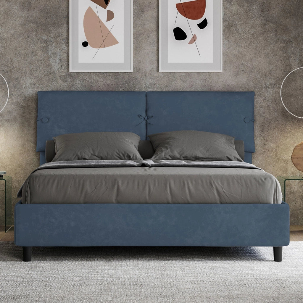 Letto Matrimoniale 160x190 cm Senza Rete Sleeper Blu