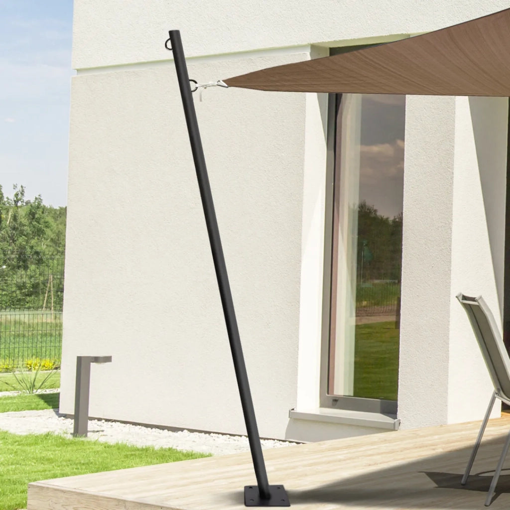 IDMarket - Set di 2 pali per vele ombreggianti H.220 CM con pali e basi in acciaio