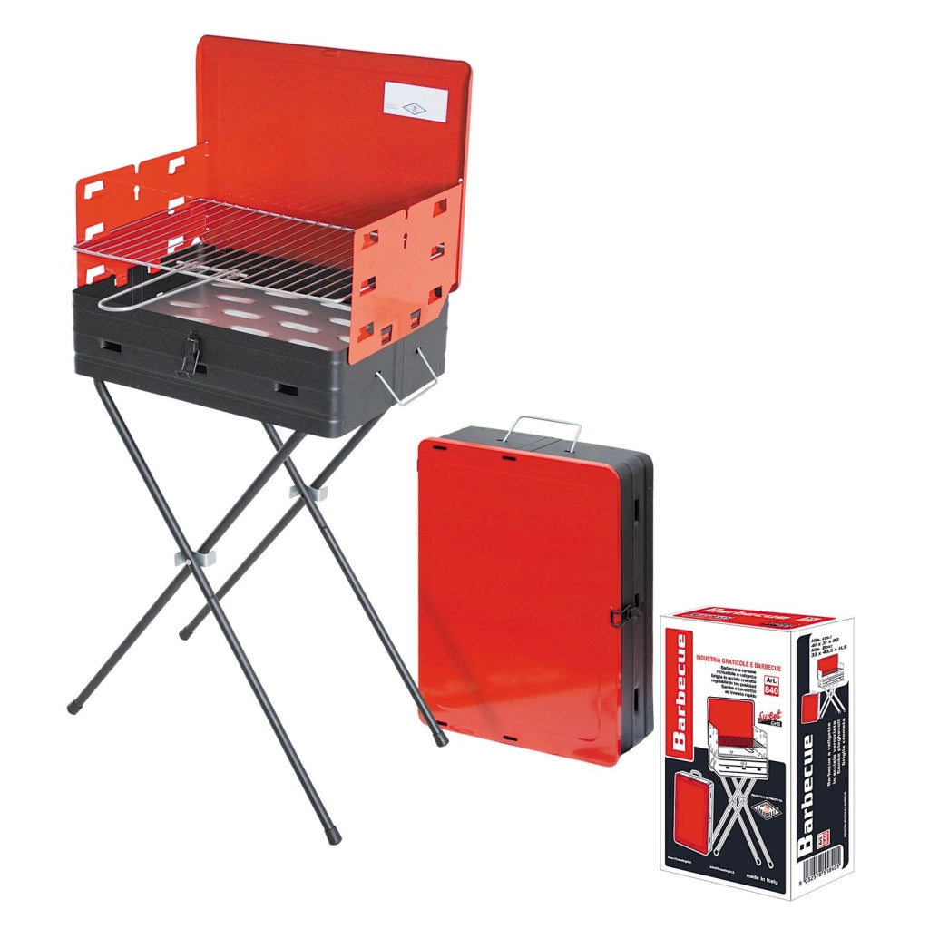 Marvin Barbecue a Carbonella Griglia in Acciaio Cromato Regolabile in 3 Posizioni BBQ Grill Giardino Campe SWEET Art.840