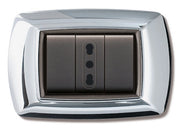 10pz placca life mod. living plastica cromo 3posti cod:ferx.6436