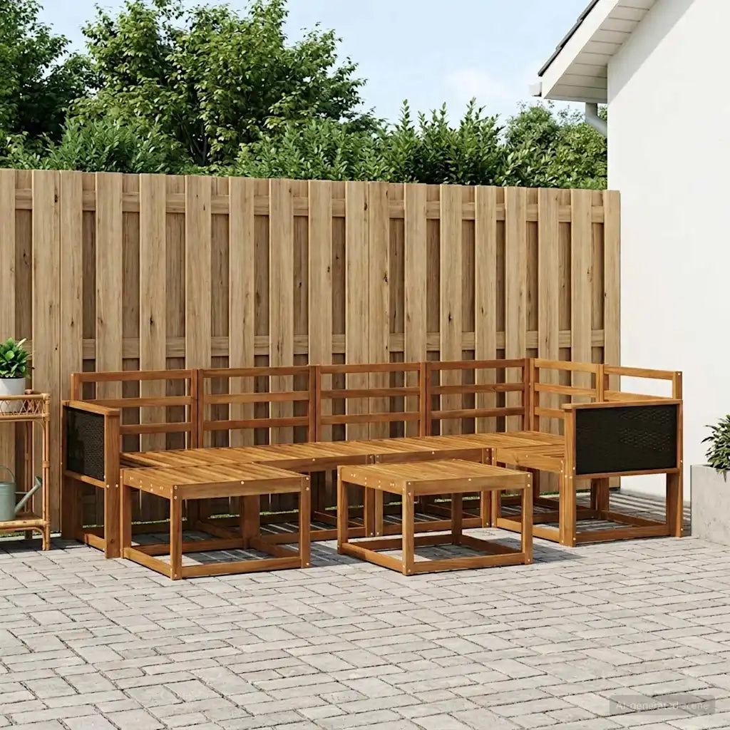 Set di divani da esterno 7 pcs Naturale