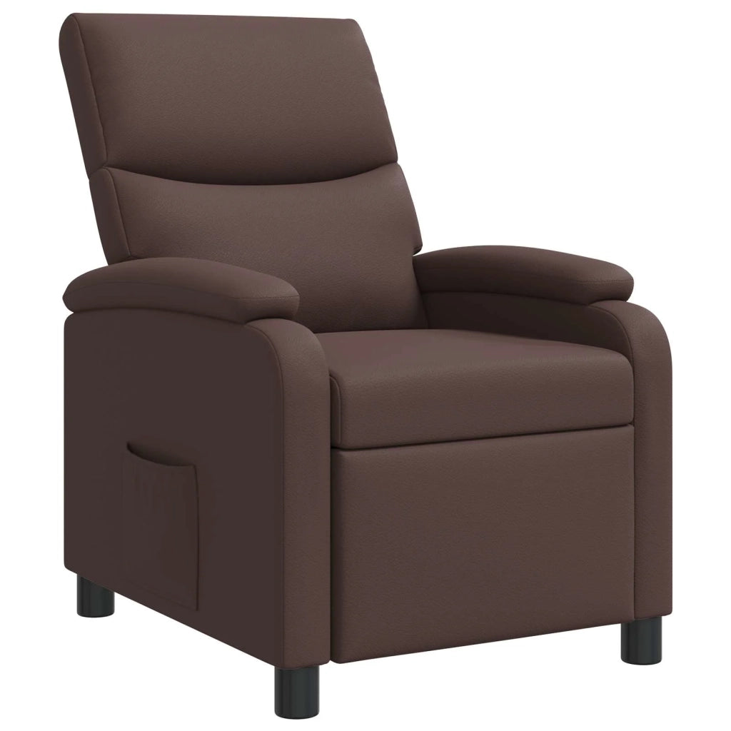 Poltrona reclinabile Marrone Similpelle 42034983