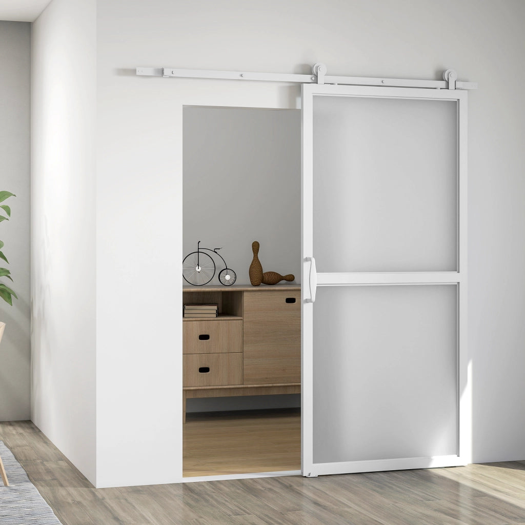 Kit accessori per porte scorrevoli ¨C Minimal ¨C 2 guide e rotaie bianco 200 cm