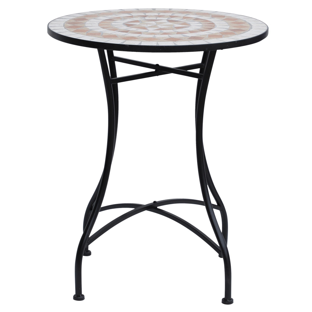 Tavolo da giardino rotondo ¨C zephmum ¨C arancione e bianco, ?60xH71 cm