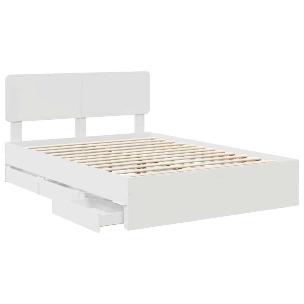Struttura del letto-Giroletto-Rete del Letto Bianco 150 x 200 cm Legno ingegnerizzato 237540