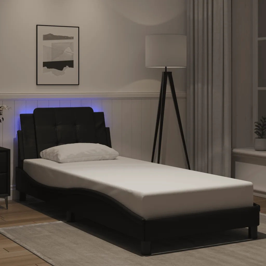 Giroletto con LED senza Materasso Zadar Nero 90x190 cm 3214075