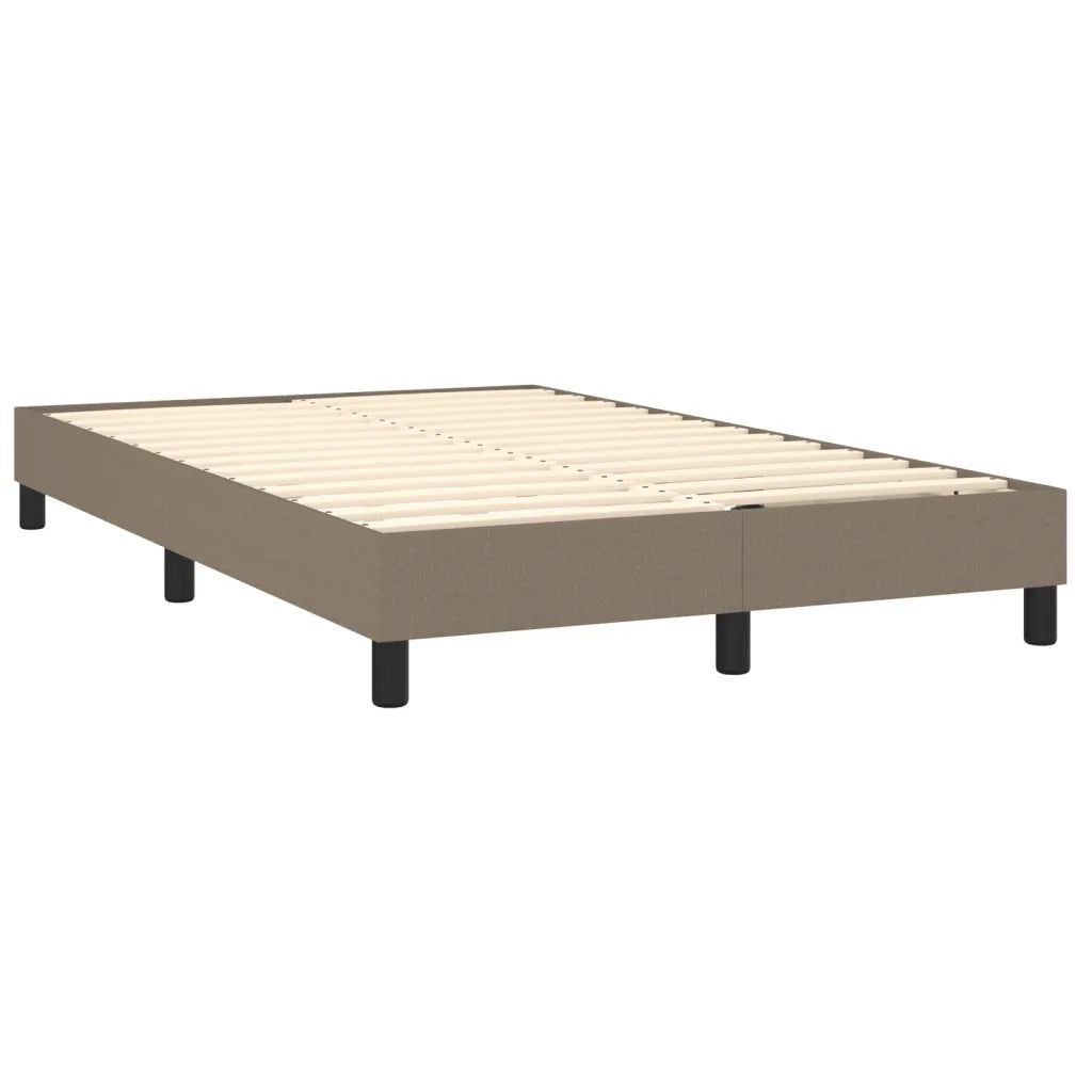 Letto a Molle con Materasso e LED Tortora 120x200cm in Tessuto